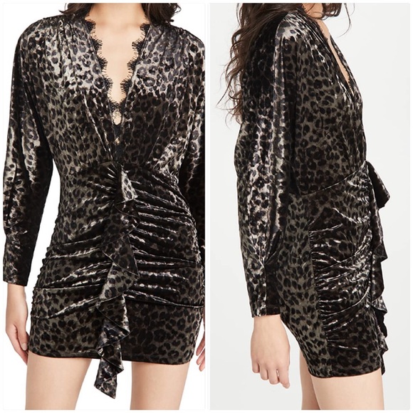 NWT SAYLOR FRANCESCA VELVET ANIMAL PRINT MINI DRESS - Picture 4 of 7